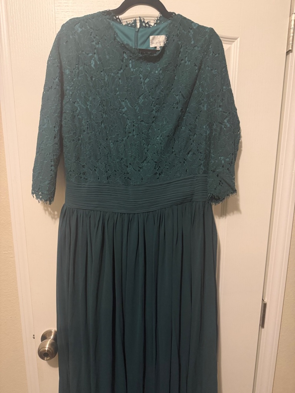 Dainty Jewells Teal Lace Bodice Chiffon Skirt Dress